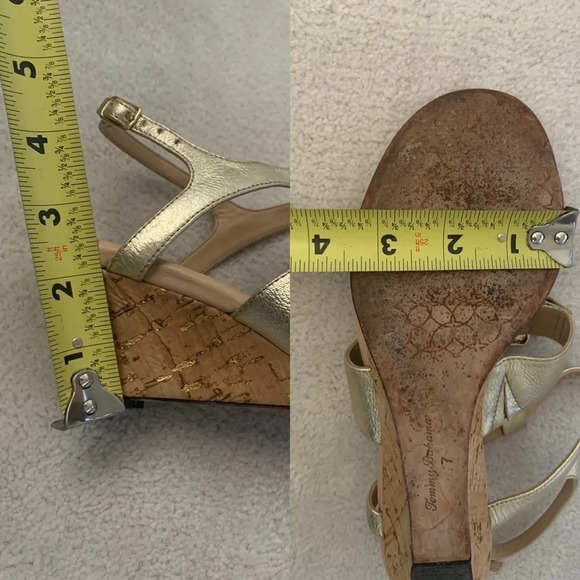 TOMMY Bahama Wedges, gold T-strap, 7 - Picture 8 of 16